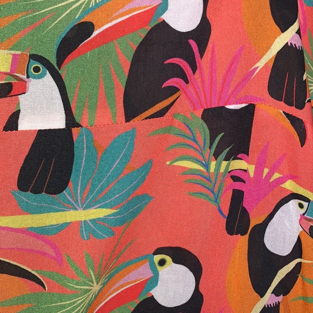 FARM RIO | x Anthropologie Toucans Print Wrap Maxi Dress Medium - Picture 16 of 17